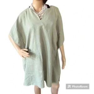 Universal Thread Lagenlook Linen blend Tunic Womens Medium Cover up Green